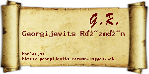 Georgijevits Rézmán névjegykártya